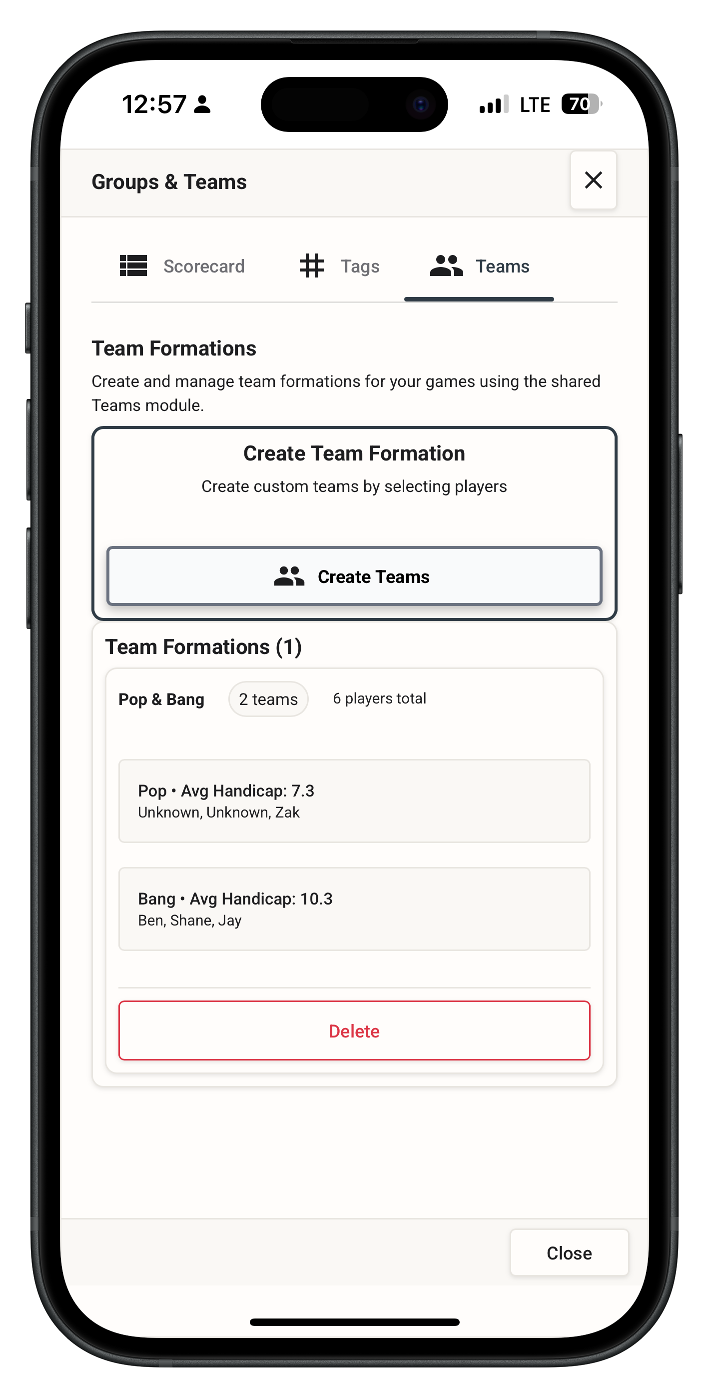 Custom Team Formations